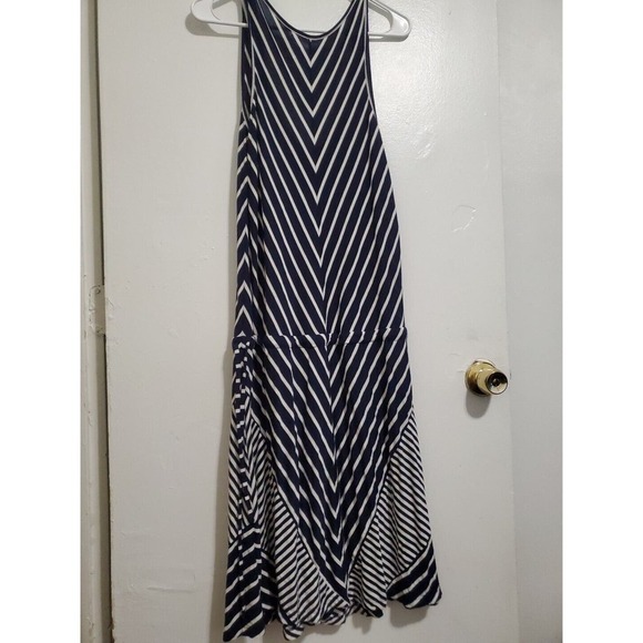 NEW YORK & CO Size L Striped Dress Blue And White - Picture 4 of 4